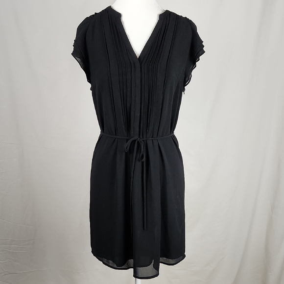 H&M Black Flutter Sleeve V-Neck Mini Dress - Picture 1 of 7